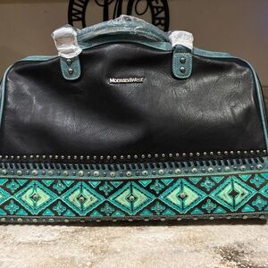 Montana West Black and Turquoise Travel Bag